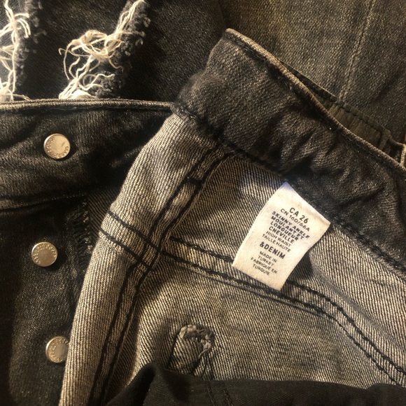 ALL SAINTS Skinny Leg Ankle Length High Waist Faded Black Jean Stretch Denim 26W - Picture 6 of 7